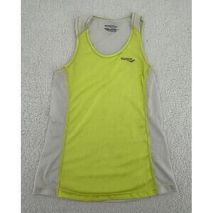 Saucony Yellow Gray Sleeveless Saucony Logo Athletic Tank Top Extra Small‎